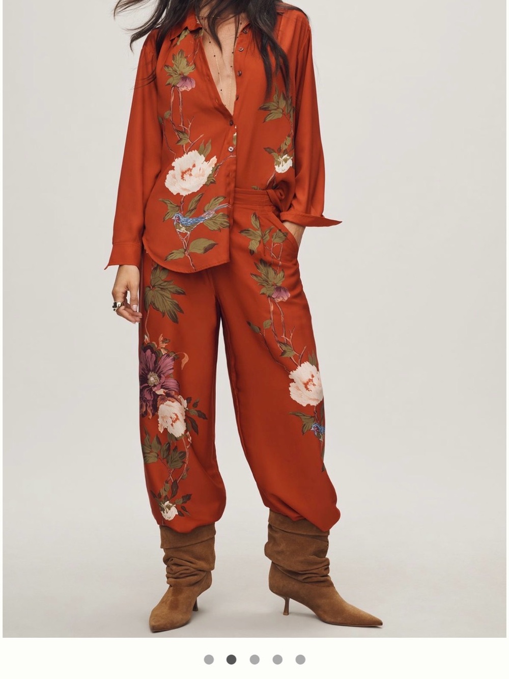 Silken Printed Trouser by Anthropologie